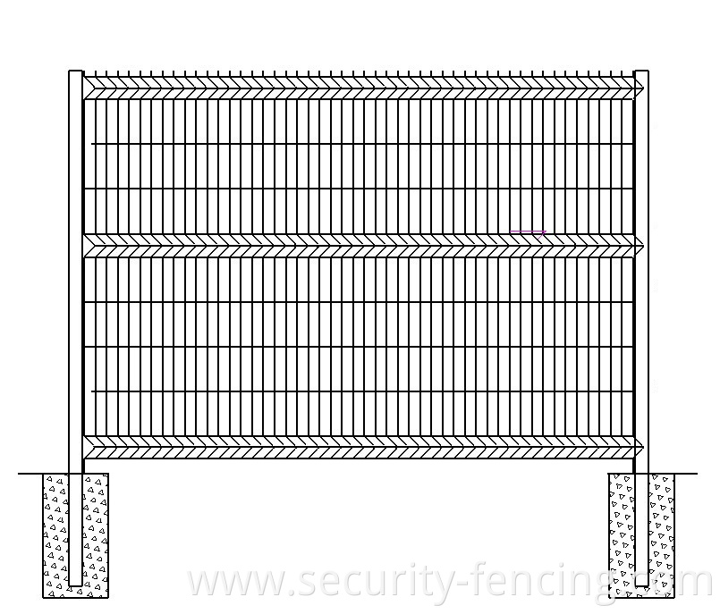 Hot Sale Powder or PVC Coated Galvanized Welded Wire Mesh Fence / Curved Welded Wire Mesh Fence